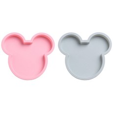 矽膠米老鼠造型模具 2入, 藍色, 粉色, 1套