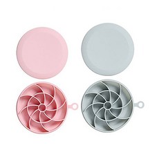 矽膠模具圓形冰盤圓形 2 件套, 藍色, 粉色, 1套