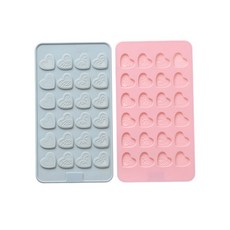24格矽膠愛心造型模具 2入, 藍色, 粉色, 1套