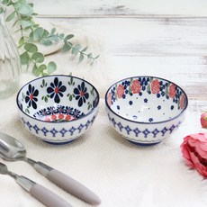 Polarev 飯碗2件組, 幸運草,玫瑰, 2個