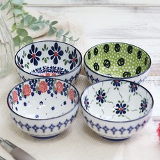 폴라브 밥공기 4종 세트, 클로버,데이지,로즈,멜론, 4개