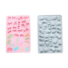 34格矽膠迷你造型模具 2入, 藍色, 粉色, 1套