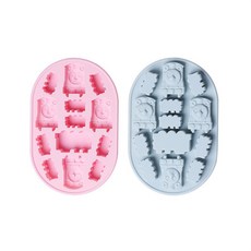 13格矽膠火車造型模具 2入, 1套, 藍色, 粉色