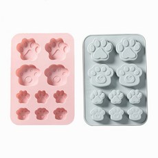 10格矽膠腳掌造型模具, 藍色, 粉色, 2個