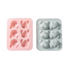 6格矽膠立體狗狗造型模具, 藍色, 粉色, 1套