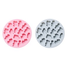 17格圓形矽膠迷你汽車造型模具, 藍色, 粉色, 1套