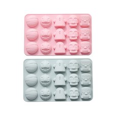 15格矽膠萬聖節造型模具, 藍色, 粉色, 1套