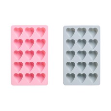 15格矽膠愛心造型模具, 藍色, 粉色, 1套