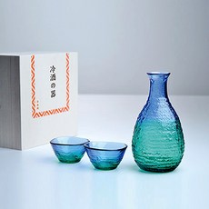 TOYO-SASAKI 手工清酒杯 2p + Tokuri 套組藍色, 1套, 清酒杯 2p + Tokuri
