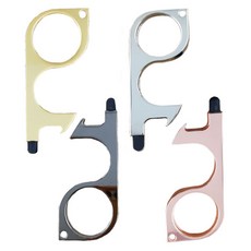 솔레일 언택트 다용도 황동 키홀더 4종 세트 ONE SIZE, 골드, 실버, 로즈골드, 블랙, 1세트