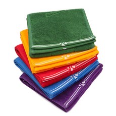 Valentino Cristy 30支運動毛巾 100g*5種, 紅、黃、綠、藍、紫, 1套