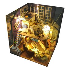 꼬미딜 DIY 미니어처하우스 대형 35 빛나는 별 하우스 + 제작도구, 혼합색상, 1개