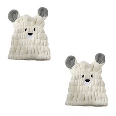 더자카 큐티베어 헤어드라이 타월 20 x 25 cm, 아이보리, 2개