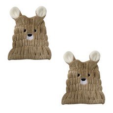 THE ZAKKA 小熊造型乾髮帽 均碼, 咖啡色, 2個