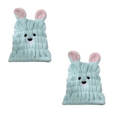 더자카 큐티베어 헤어드라이 타월 20 x 25 cm, 스카이블루, 2개