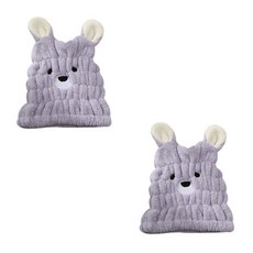 더자카 큐티베어 헤어드라이 타월 20 x 25 cm, 퍼플, 2개