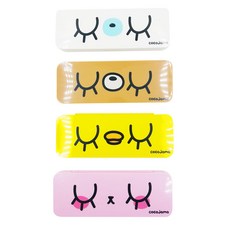 Cocojama 塑膠鉛筆盒4件組 30-1413, 黃色 + 白色 + 棕色 + 粉紅色, 1套