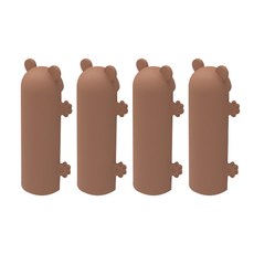 I Love Home 小熊造型轉角防撞矽膠護角 棕色, 4個