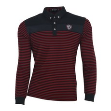 LUCEN Ferrous 男士伊甸園條紋長袖高爾夫襯衫 CTLU2038F0