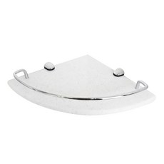 人造大理石轉角置物架 白色, 1個