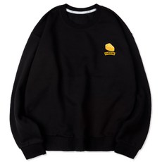 VENHIT 起司圖案寬鬆棉質雙面布大尺碼大學T