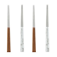 MAISON OBJET 質感筷子組 2款 各2雙, 大理石, 桃花心木, 1套