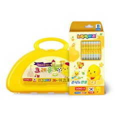 DONG-A 黃色小雞蠟筆 + 銀色納米鉛筆 B 10pcs x 2p Set, 26色
