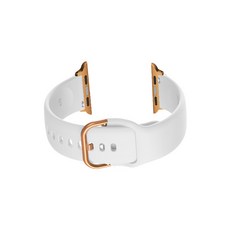 비쉐르 골드 버클 라운드 애플워치 4 실리콘 밴드 스트랩 44mm, 화이트, 1개