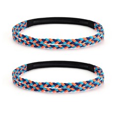 VEIDOORN 編織運動頭帶 A8 2入, 藍橙