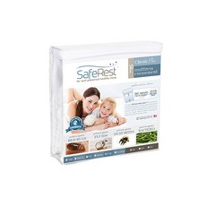 SafeRest 拉鍊防水經典加號外殼超薄乳膠床墊套, 單色