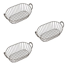 THE ZAKKA 現代風金屬籃, 棕色, 3個