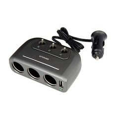 GENOVA 開關 3 爪 USB 插座 黑色, 1個