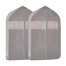 The Flow Company 整潔可擴展型無紡布拉鍊式衣物防塵套 灰色 60 x 10 x 88 cm, 1入, 2個