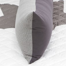 더스케치 누빔 피그먼트 워싱 바디필로우 커버, 그레이