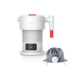 deerma 德爾瑪 便攜折疊電熱水壺白色+收納袋, BD1001W, 白色