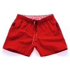 Modern-G 男士三分海灘短褲, 紅色