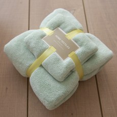 浴巾+毛巾組 Y21, 綠色, 1套