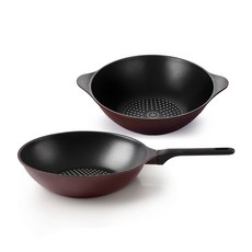 키친아트 와인 궁중팬 + 파티웍 세트, 혼합색상, 궁중팬 지름 28cm + 파티웍 지름 28cm, 1세트