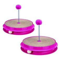 TRIXIE 4合1軌道球貓抓板玩具, 2個, 混合顏色