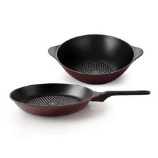 키친아트 와인 프라이팬 세트, 혼합색상, 프라이팬 지름 28cm + 파티웍 지름 28cm, 2개
