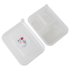 迷你PP耐熱容器 50入+3格隔層 50入+滿週歲韓文貼紙 100入, 1套