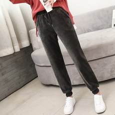 UNI.J 女士天鵝絨長慢跑褲