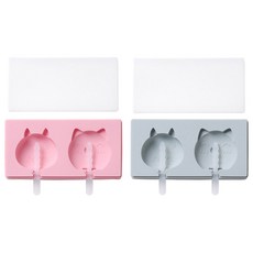 角色貓咪矽膠棒模具 2種組, 1套, 藍色, 粉色