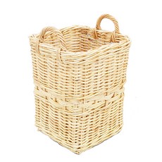 方形手提藤編收納籃 F304BE, 混合顏色, 1個