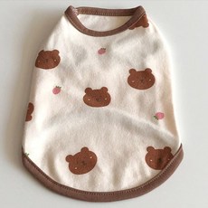 bydamsoomi 狗狗莓果熊無袖上衣, 棕色