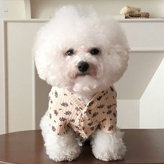 by damsumi 寵物花朵鬆餅紋開襟衫, 象牙白