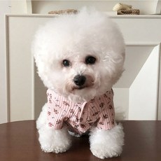 by damsumi 寵物花朵鬆餅紋開襟衫, 粉紅色