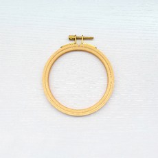 原木圓形十字繡框 12.5cm, 混色, 1個