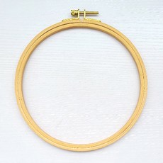 實木圓形十字繡框 24cm, 混合顏色, 1個