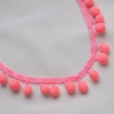 레이스앤 방울 레이스 퐁퐁이 베딩 의류 리폼 액세서리 소, 형광핑크, 1개